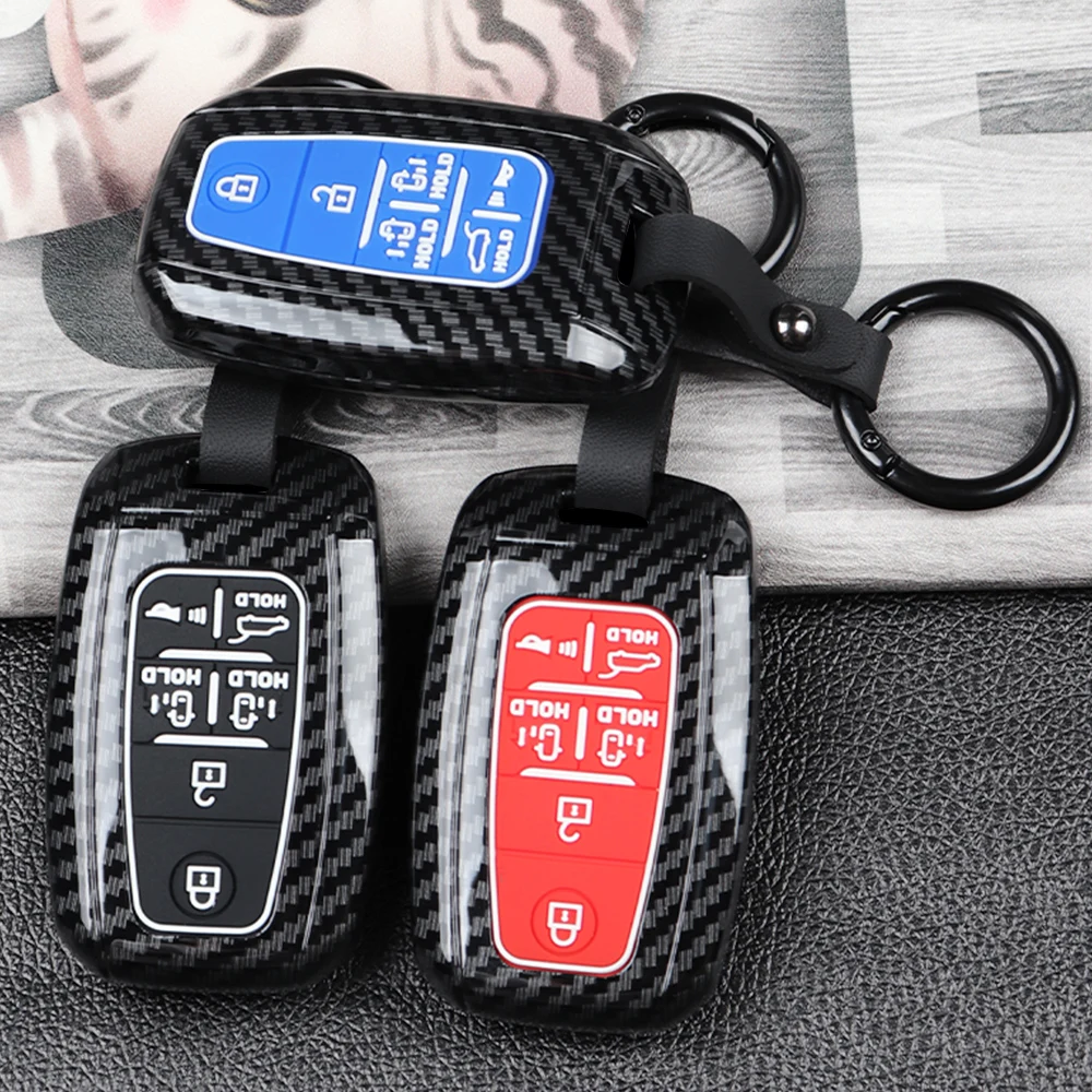 

For Kia Sedona Grand Carnival Sorento 2015 2016 2017 2018 2019 2020 Car Key Cover Case Remote Fob Shell Carbon Fiber Accessories