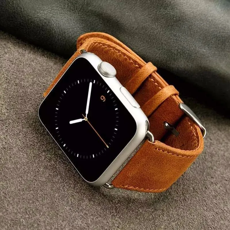 

Genuine leather Band for Apple IWatch 42mm 38mm 40mm 44mm Wristband strap for Apple Watch Series se 6 5 4 3 2 1