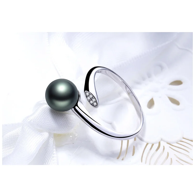 

Magic Colorful Black Shell Couples Ring Charms Fox 925 Sterling Silver Adjustable Pearl Ring For Women Girl Lovers Cute Jewelry