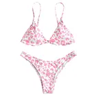 Женский леопардовый розовый купальный костюм пуш-ап мягкий бюстгальтер пляжный комплект бикини купальный костюм пляжный костюм, купальник, бикини одежда для плавания бикини Раздельные Костюмы для плавания #9