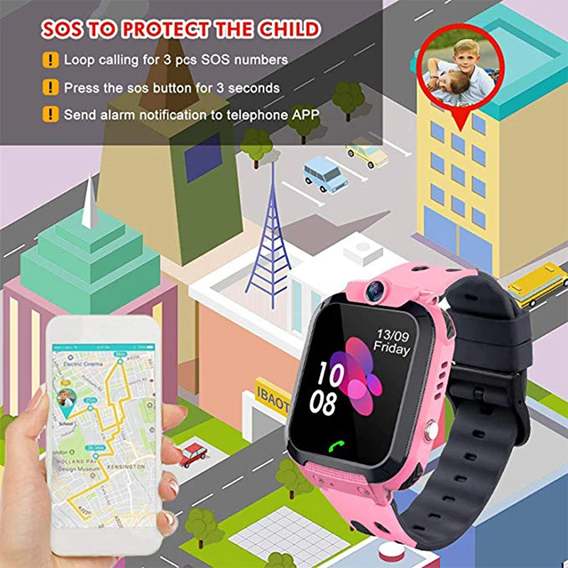 kids smart watch gps tracker children sos call location finder locator tracker anti lost monitor for boys girls gift watch free global shipping