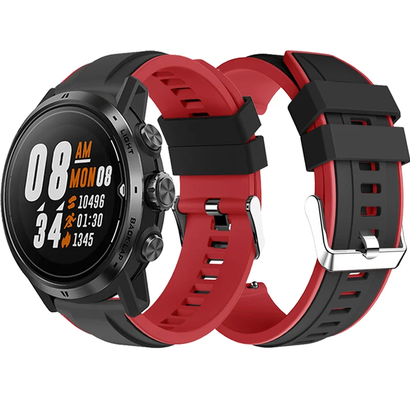 

22mm Silicone Strap For COROS APEX Pro Smart Watch Band Double Color Accessories Correa Straps For COROS APEX 46mm Wristbands