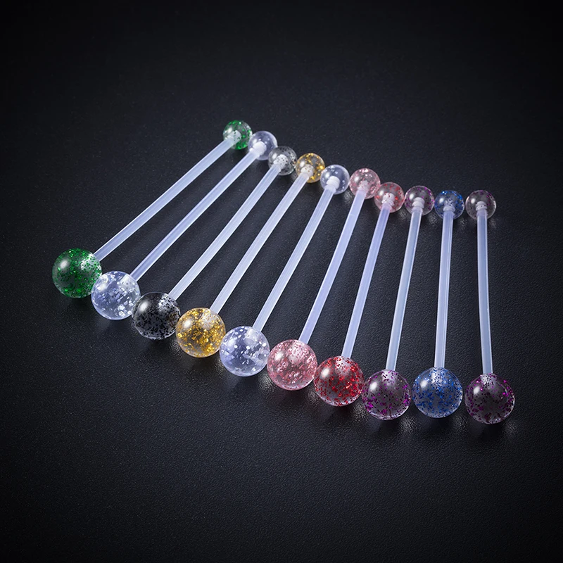 

10-30pcs Flexible Belly Button Rings Acrylic Pregnancy Sport Maternity Long Navel Piercing Bar Retainer Women Body Jewelry 14G