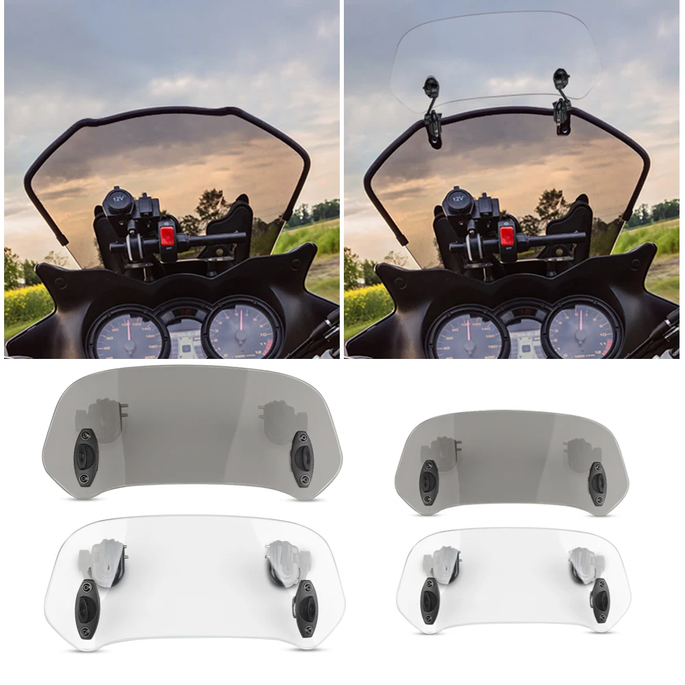 

Motorcycle Universal windshield Clamp-On Variable Windscreen Spoiler Extension For BMW R 1200GS F800GS Yamaha Tmax 500 530 530