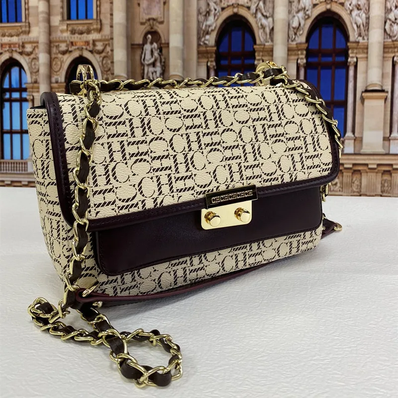 

Luxury 100% Genuine Leather Handbags 2021 New Classic Women's Handbags High Quality All-match One-shoulder Diagonal Chain Wallet