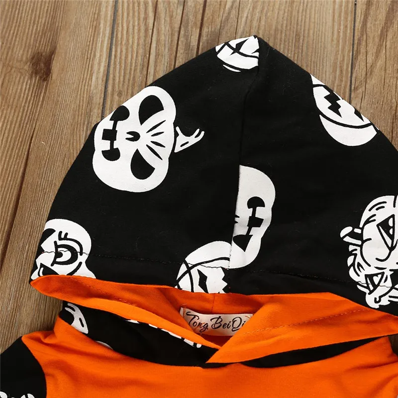 

Newborn Kids Baby Girls Halloween Outfits Clothes Print Hooded T-Shirt+Pants Set ubranka dla niemowlat #4j26