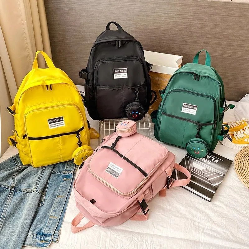 Нейлоновый рюкзак для девочек-подростков в стиле Харадзюку, модные милые школьные ранцы для студентов колледжа, повседневная сумка для кни...