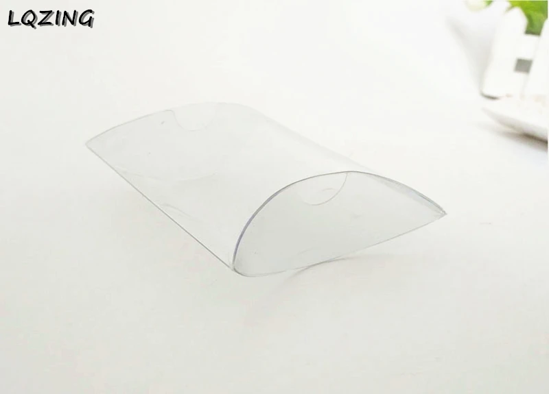 

50pcs Transparent Pillow Shape PVC Box Jewelry Packaging Gift Display Box Clear Candy Gift Package Soap Box Xmas Party Supplies