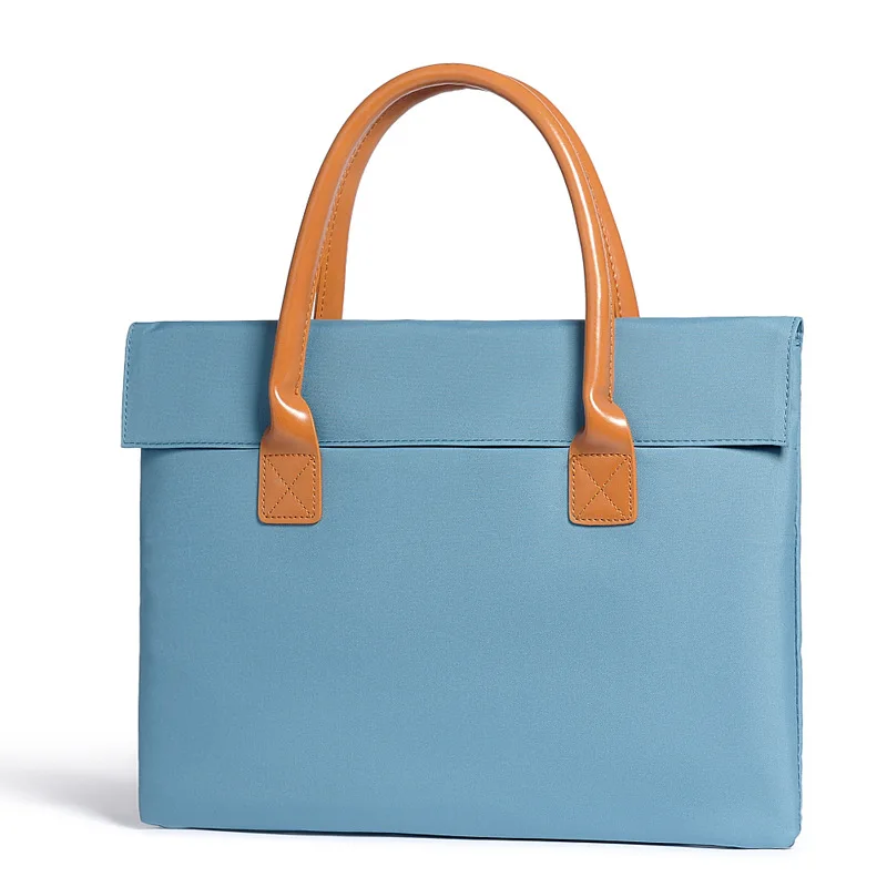 

Men's briefcase fashion solid color portable laptop bag 15 inch women's business briefcase waterproof male business canvas bag