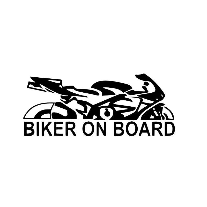 

Dawasaru Biker on Board Car Sticker Personality Waterproof Decal Truck Suitcase Motorcycles Auto Accessories PVC,17cm*6cm