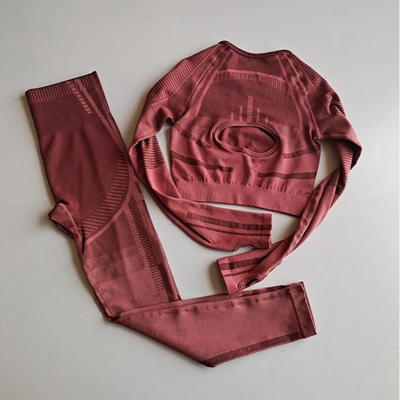 Женский сетчатый бесшовный комплект для йоги 2020 спортивные костюмы фитнеса