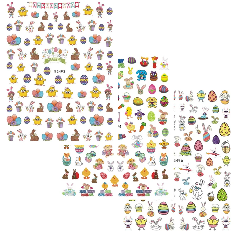 

Стикер для дизайна ногтей, стикер на Пасхальный день, стикеры с принтом кролика, ультратонкая полоска, наклейка с наклейкой на заднюю панель...