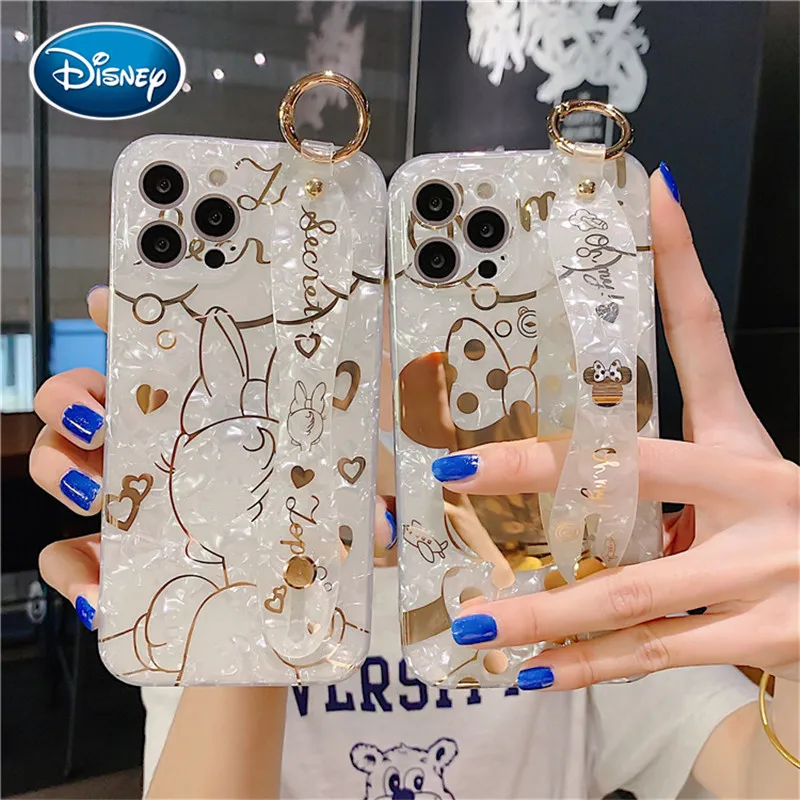 

DISNEY Creative Electroplating Shell Pattern Case for iPhone 11 11pro 12 12pro Max XR XS 7 8 Plus Minnie Daisy Luxury Phone Case