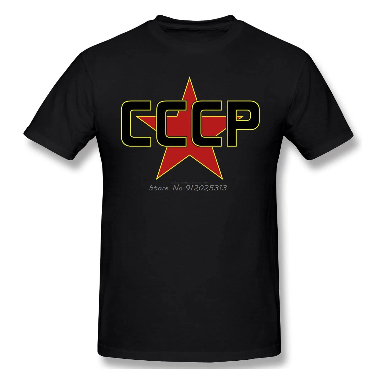 

Мужская хлопковая футболка с надписью «Over The Red Star»