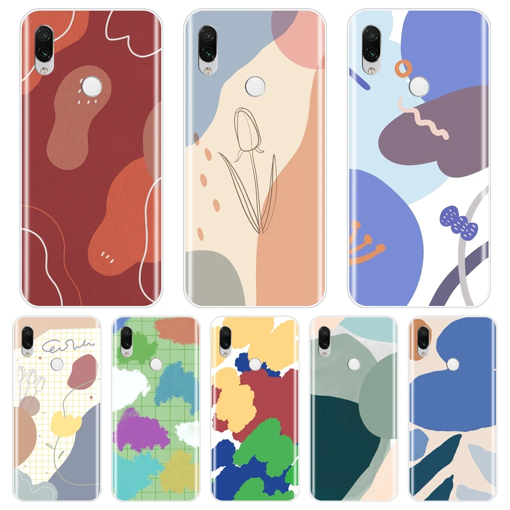 Задняя крышка для Xiaomi Redmi K20 Pro 7 7A GO Y2 Y3 искусство цветы эстетика силиконовый