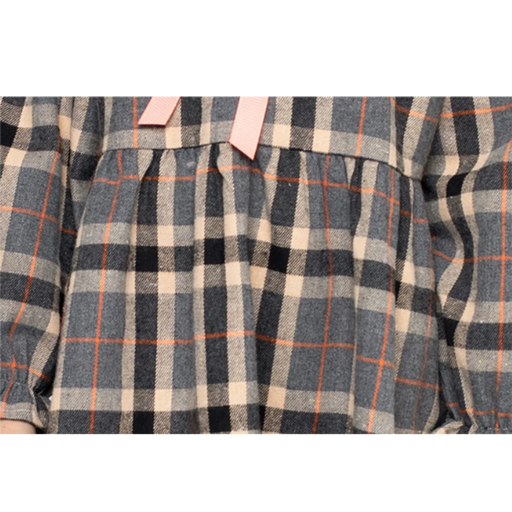 

Mudkingdom 2020 Girls Dresses Princess Plaid For Kids Dresses Peter Pan Collar Long Sleeves Ruffle Cuff Vestidos