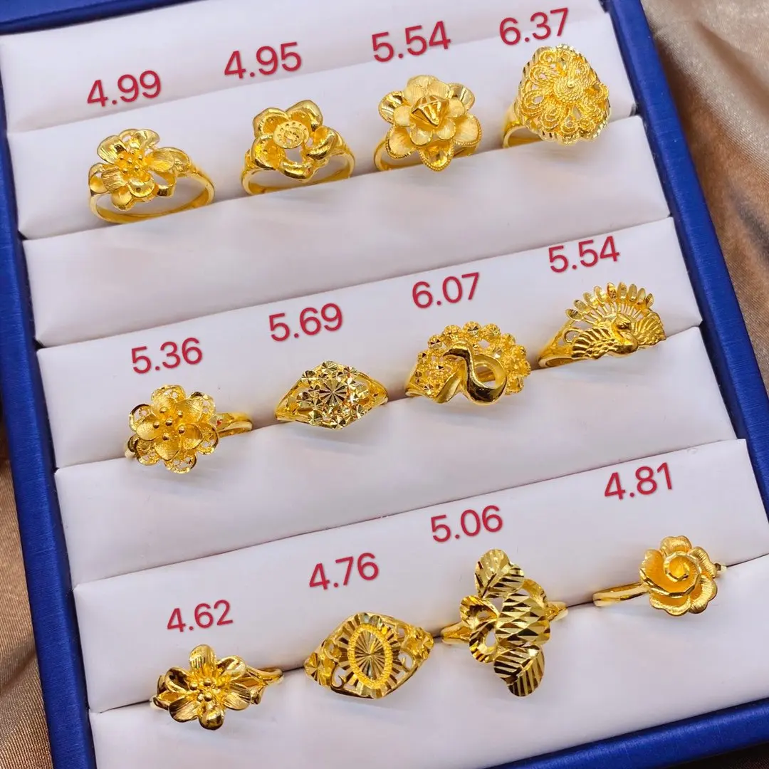 Кольцо из чистого золота HX 24 К Настоящее золото 999 пробы элегантные блестящие