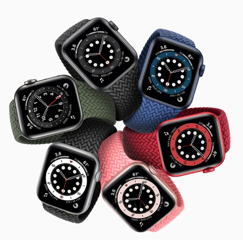 

Ремешок нейлоновый для Apple Watch 6 Se, эластичный плетеный браслет для IWatch Series 5 4 3, 38 мм 40 мм 42 мм 44 мм