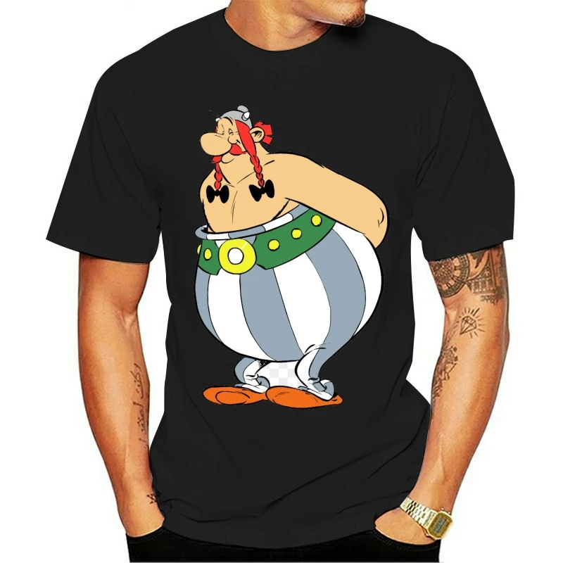 2021 модная футболка для отдыха из 100% хлопка Asterix и Obelix с коротким рукавом|Мужские
