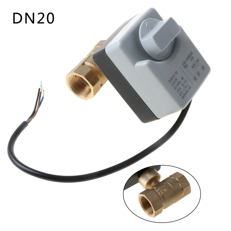 AC 220V DN15 DN20 DN25 2 полосный 3 провод латунный моторизованный шаровой клапан