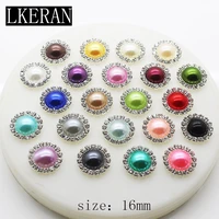 new quality 16mm pearl button 10pc 100 scratch free silvers flatback diy crystal decorative button crafts scrapbook accessories