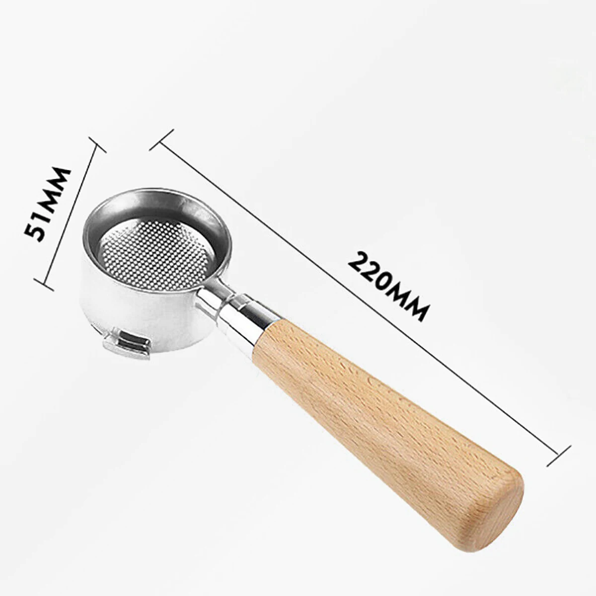 

51MM Stainless Steel Bottomless Portafilter Professional Espresso Coffee Machine Wood Handle Filter Basket Accessories