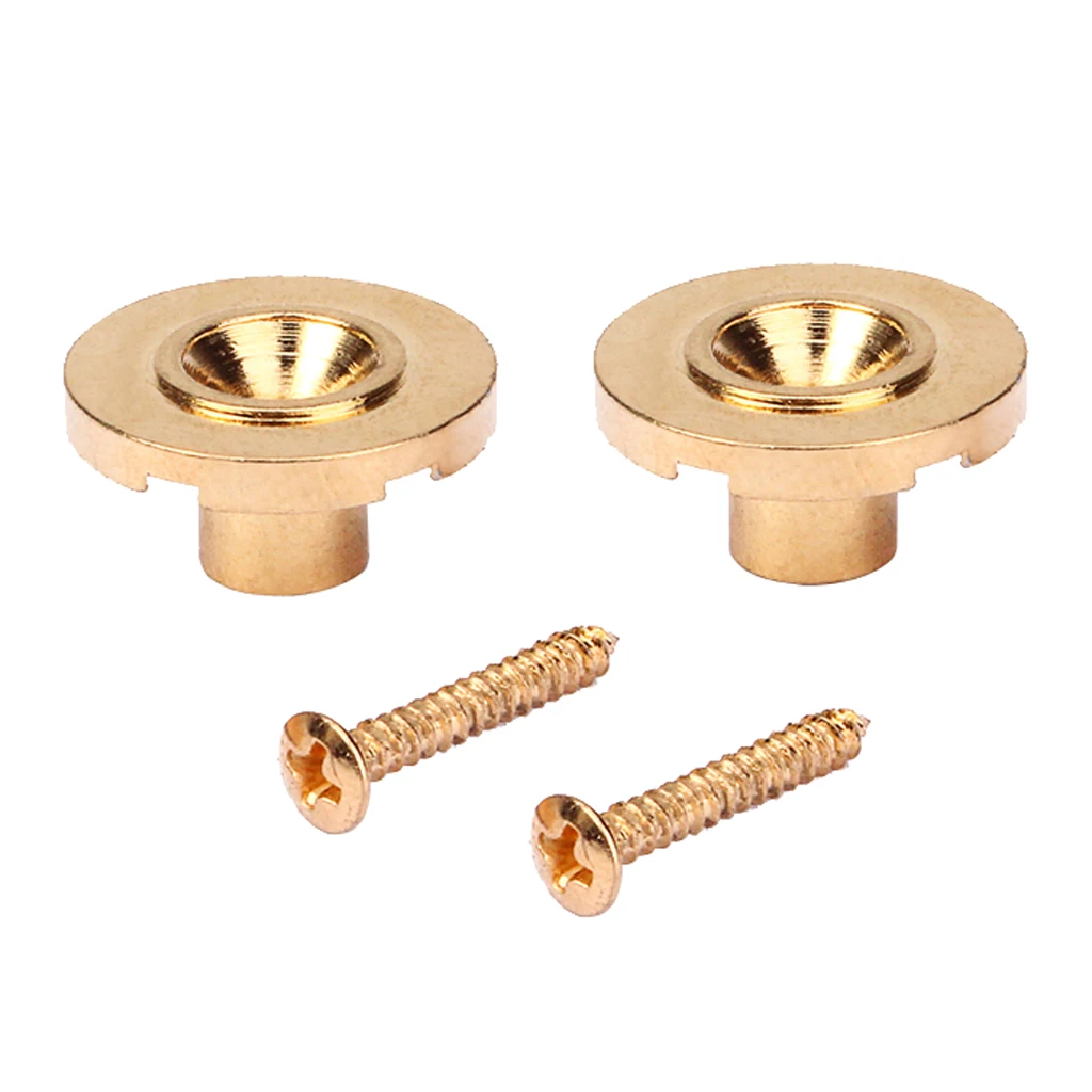 

2 Set Gold Guitar Round String Retainer Tree with Screws for Bass Parts