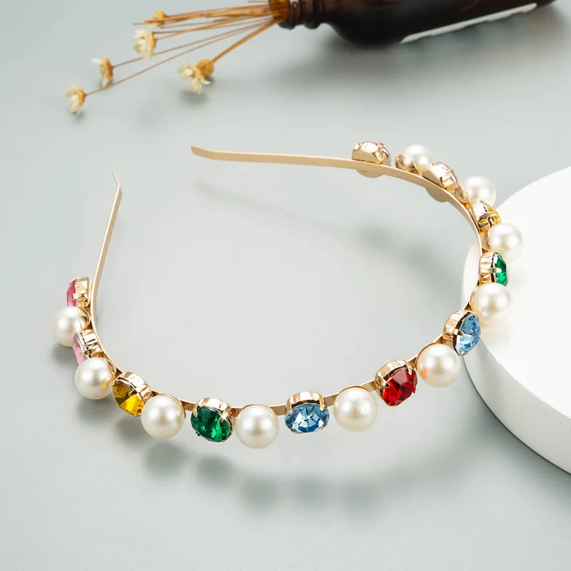 Женский обруч для волос в стиле барокко повязка на голову с цветами и жемчугом| |