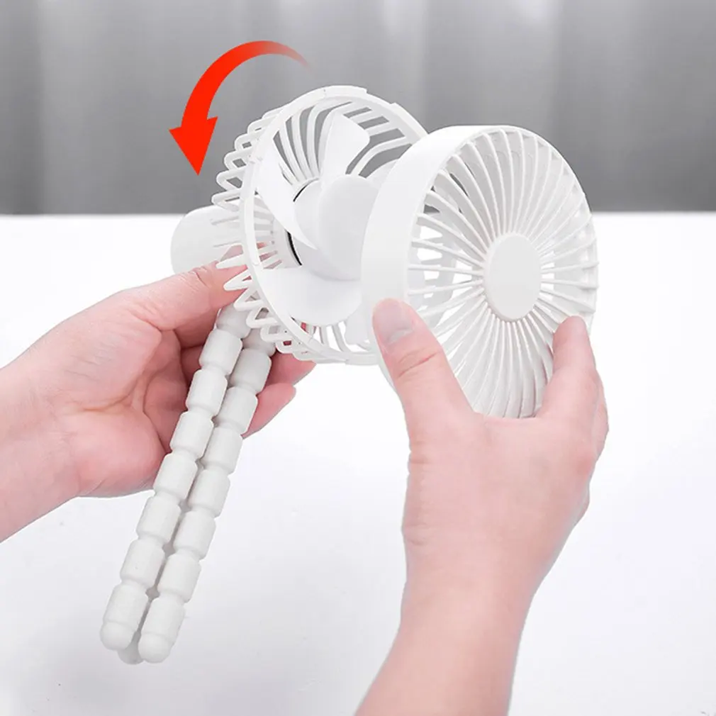 

Silent Cooling FanMini USB With Lamp Octopus Deformation Bracket Fan Silent Handheld Durable Fan Portable Bladeless Neck-mounted