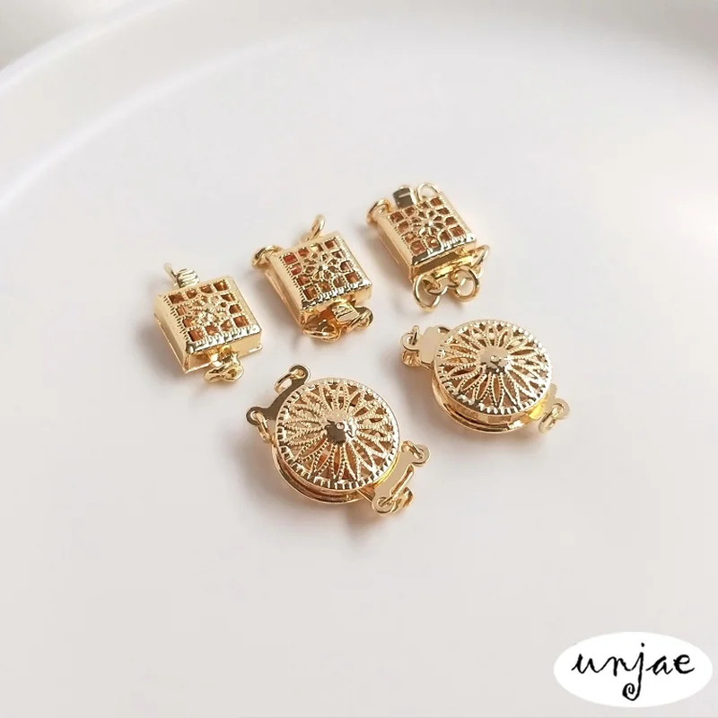 

Gold-clad hollow pearl buckle fancy carved bracelet necklace end buckle connecting buckle buckle DIY accessories