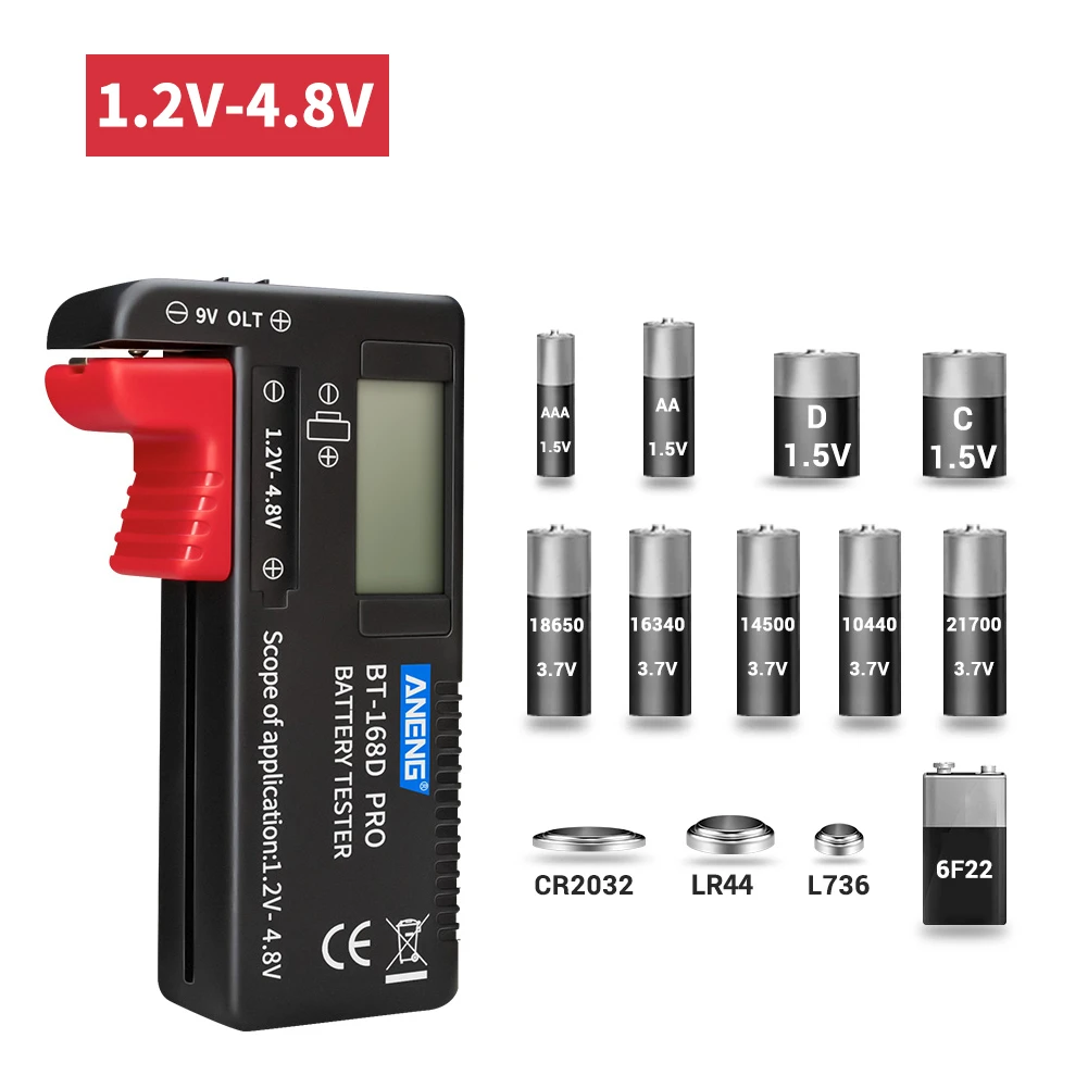 Цифровой тестер емкости батареи ЖК дисплей Универсальный электронный заряда