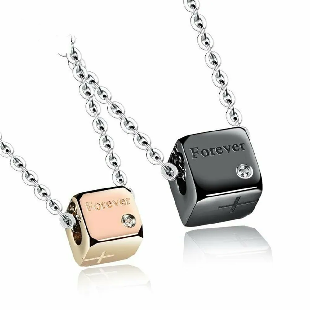 

Stainless Steel Cross Square Love Couple Pendant Necklace Couples Jewelry