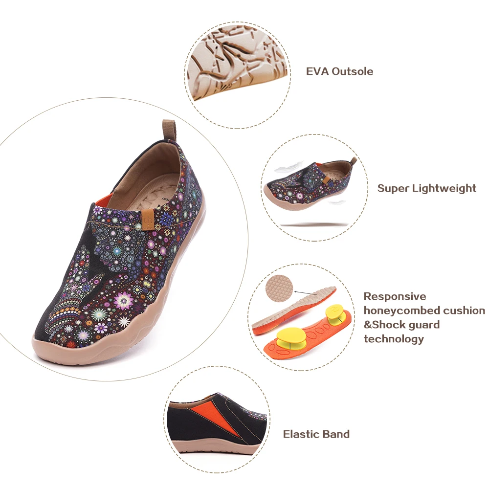 Женские лоферы UIN модные кроссовки с цветочным рисунком удобные легкие холщовые