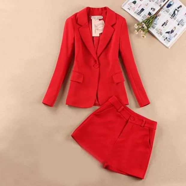 Suit shorts suit female new Korean version of the red temperament OL small suit jacket + shorts fashion casual two-piece