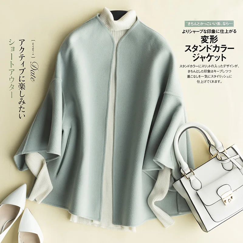 Женское шерстяное пальто элегантное на осень и зиму 100% Корейская винтажная