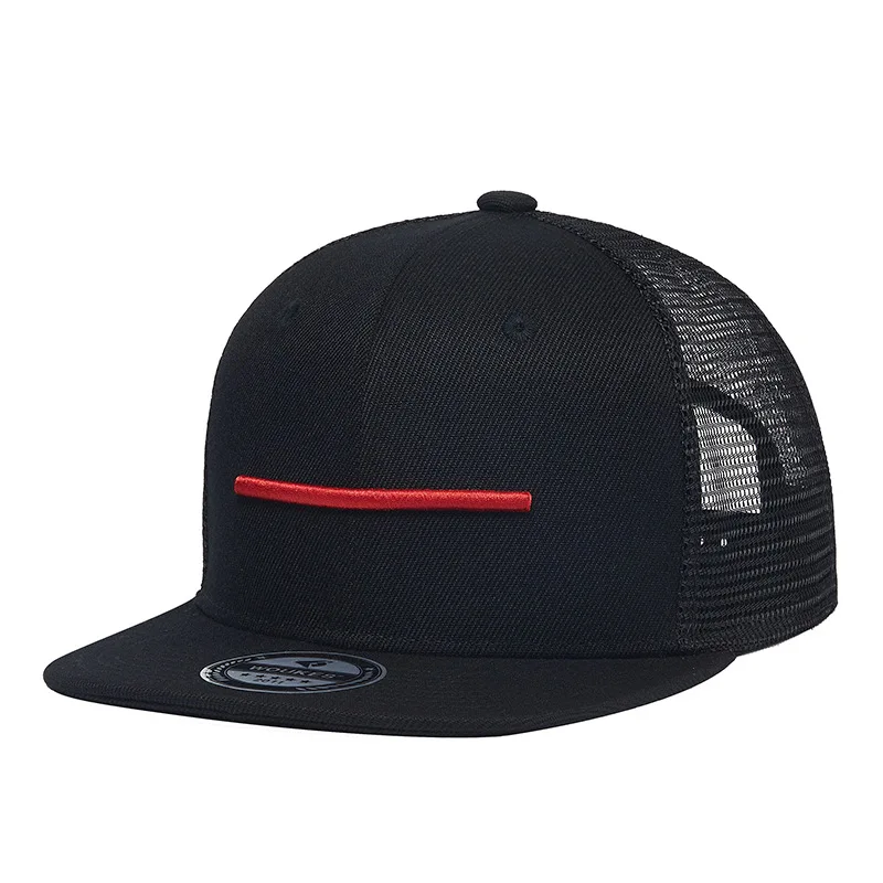 

2021 Simple Hip Hop Cap Snapback Men Women Mesh Caps Breathable Sun Hats Black