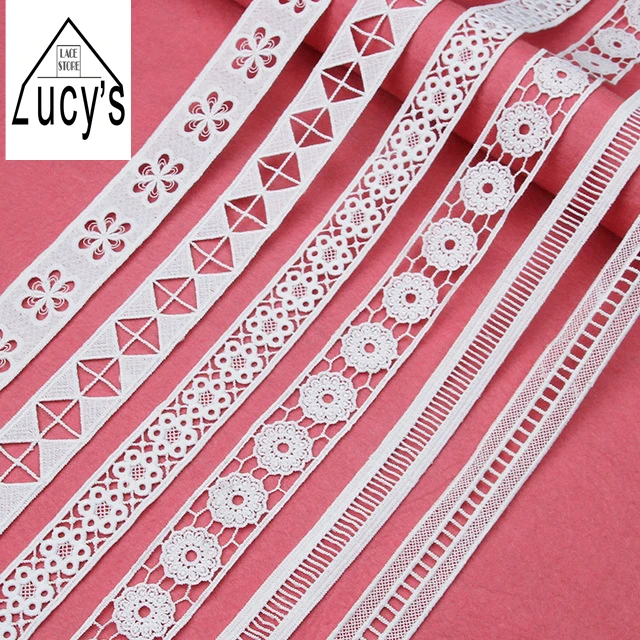 

Milk Silk Thread Embroidered Water Soluble Hollow Lace Trim Off White 10 Yards 2022 NEW