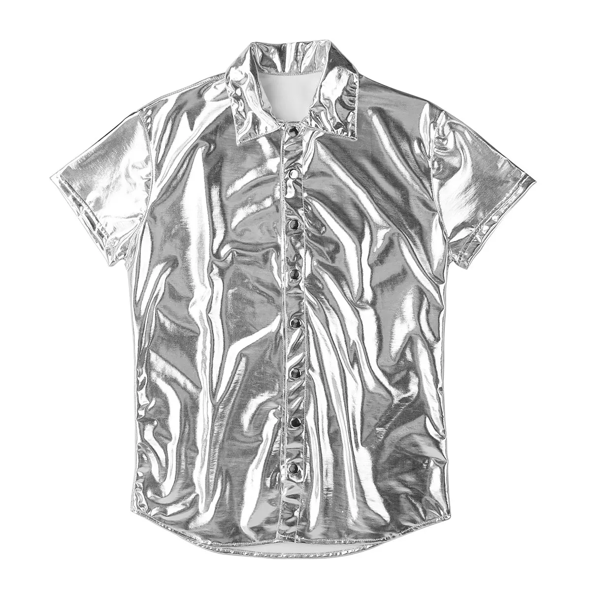 Мужская модная блестящая металлическая футболка iiniim топы Клубная одежда