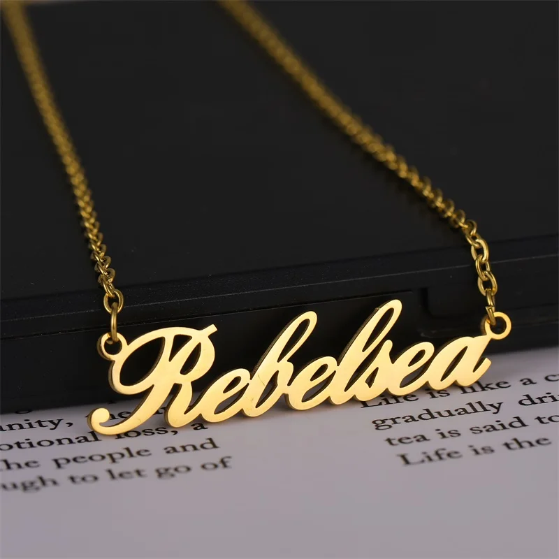 Индивидуальные ожерелья с именем для женщин и мужчин цепочка из нержавеющей