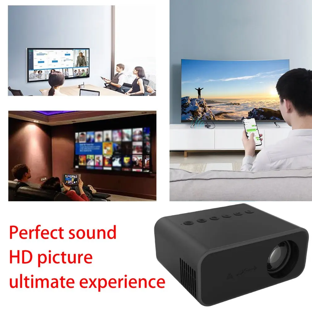 

Home Mini Projector Miniature Children's Family Portable High Definition Mobile Projector 18W LED Proyector 1080P