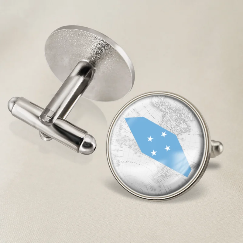 Микронезия микронезийской карта запонки с изображением флага|Зажимы для