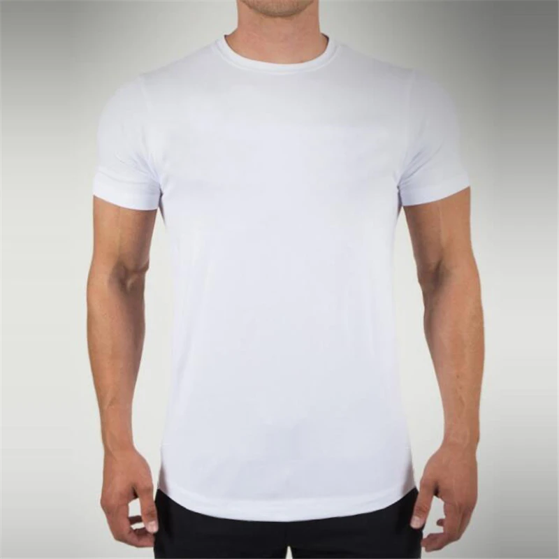 Брендовые хлопковые мужские мужская спортивная одежда Slim Fit футболка человек