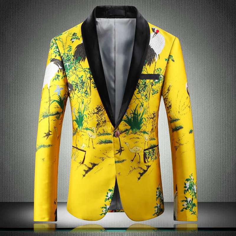 

Jacquard Mens Luxury Fabric One Button Prom Blazers Men Fashion Slim Fit Party Wedding Man Blazer And Jacket