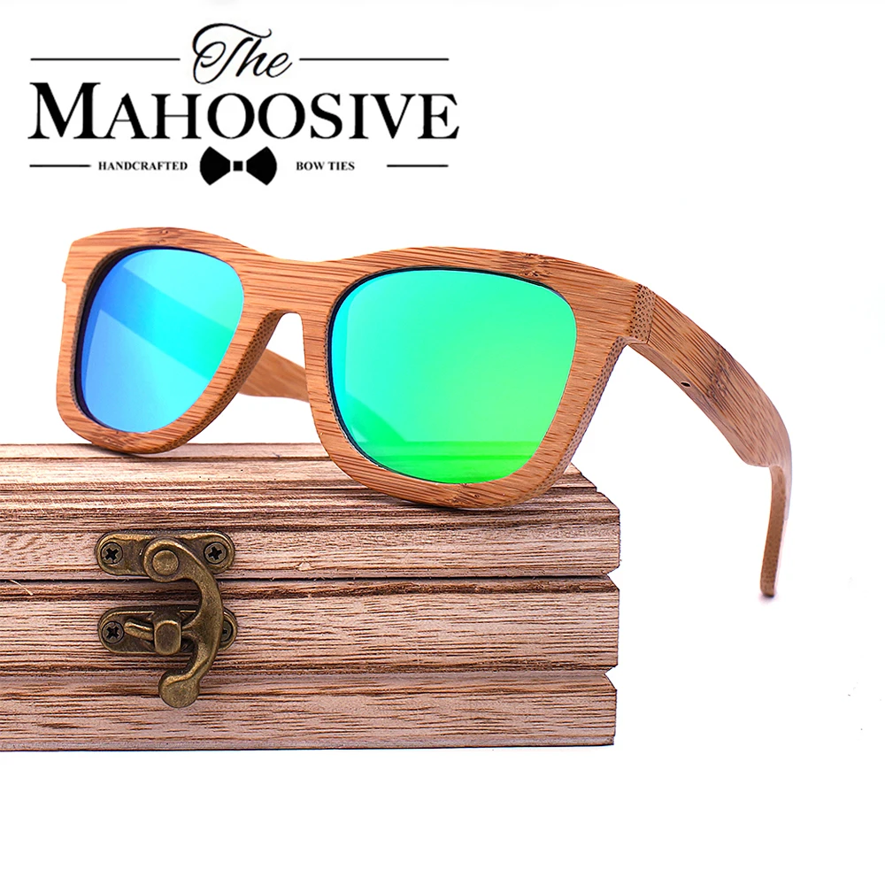 Natural Bamboo Wooden Sunglasses Handmade Polarized Mirror Coating Lenses Eyewear Glasses Original Wood Oculos de sol masculino