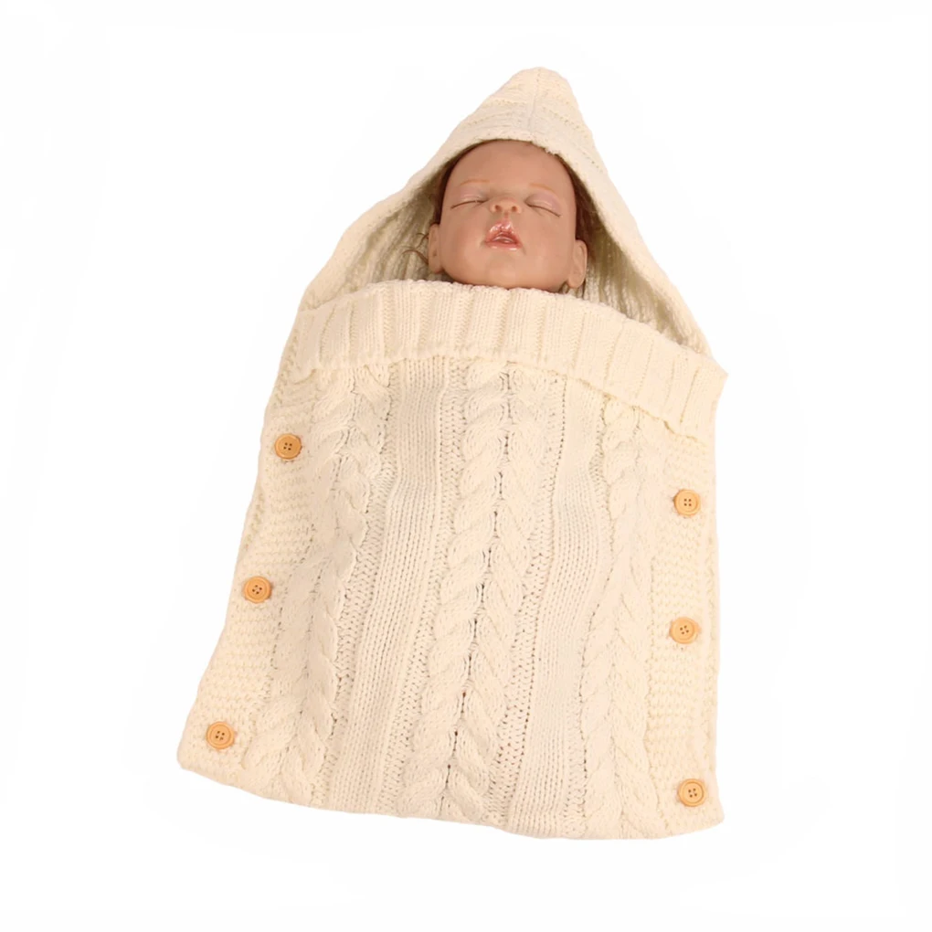 Newborn Baby Knitted Crochet Sleeping Bags Baby Stroller Swaddle Wrap Toddler Swaddling Blanket Sleep Bags