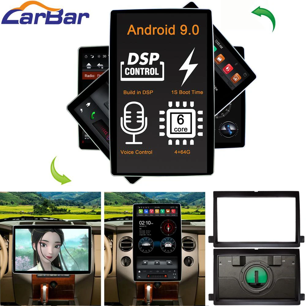 

12,8 "Tesla Style Android 9,0 автомобильный DVD GPS Радио стерео плеер для Ford Fusion Explorer Edge Escape F150 Экспедиция Mustang Focus