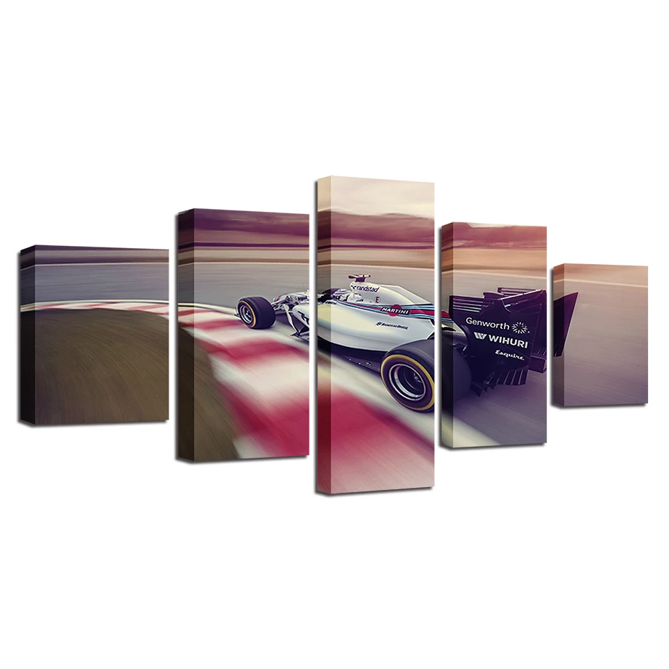 

HD Posters Picture Wall Art Home Decoration Modular Frame 5 Panel Racing Car Living Room Printed Modern On Canvas Painting