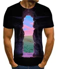 Новая популярная 3D футболка с анимационным пейзажем, творческий художественный дизайн, красочная смешная Мужская футболка с коротким рукавом, стиль улицы
