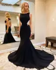 YUNUO 2021 элегантные черные вечерние платья Русалка открытая молния женское вечернее платье для выпускного вечера платье для официального мероприятия для женщин