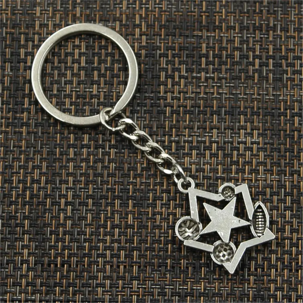 New Hot Men Key Ring Chain Keychain Gift Jewelry Silver Color Star Football Soccer Baseball Pendant Great Promotion | Украшения и